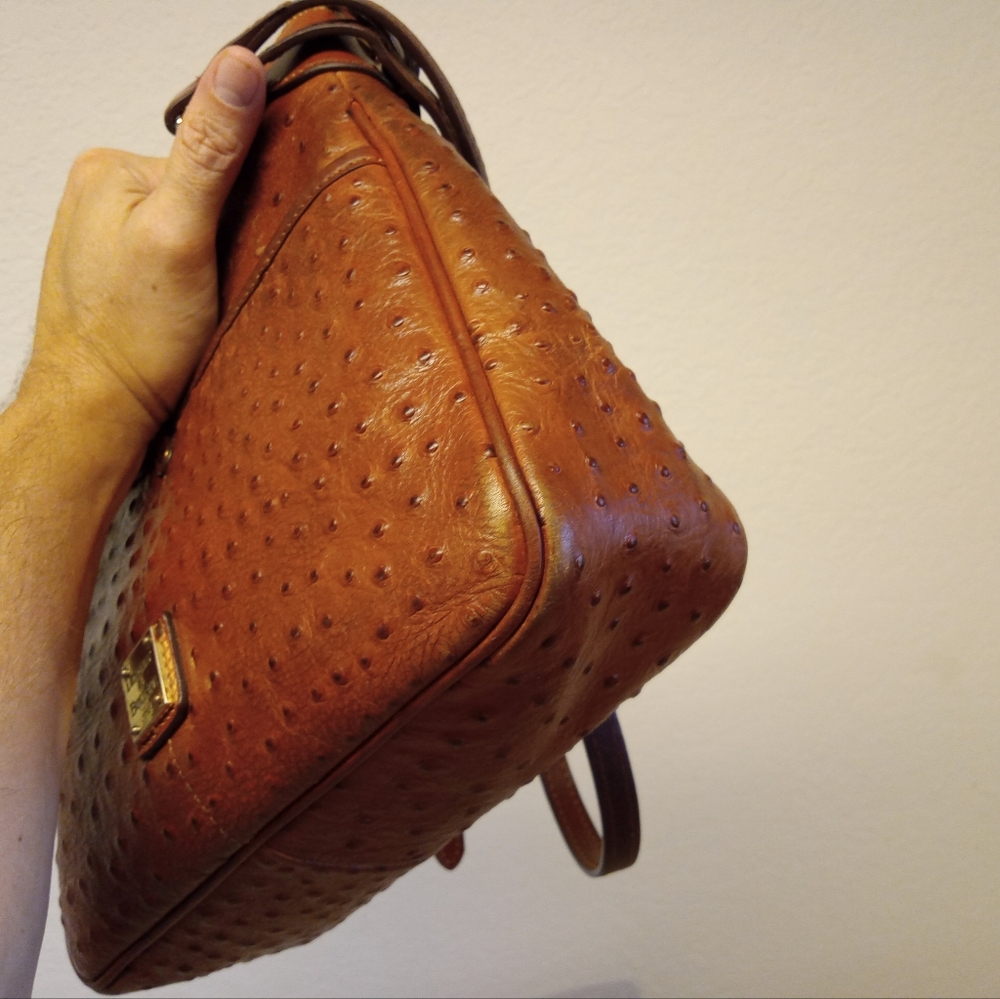 Dooney & Bourke Ostrich Leather Purse shoulder Bag  Handbag Crossbody Vintage - Picture 8 of 15